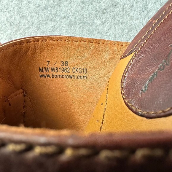 Born Crown Womens Mules Brown Leather Clog Heel Size 7M 38 BOC By Born - Picture 11 of 11